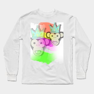 Monkey puts on a crown Long Sleeve T-Shirt